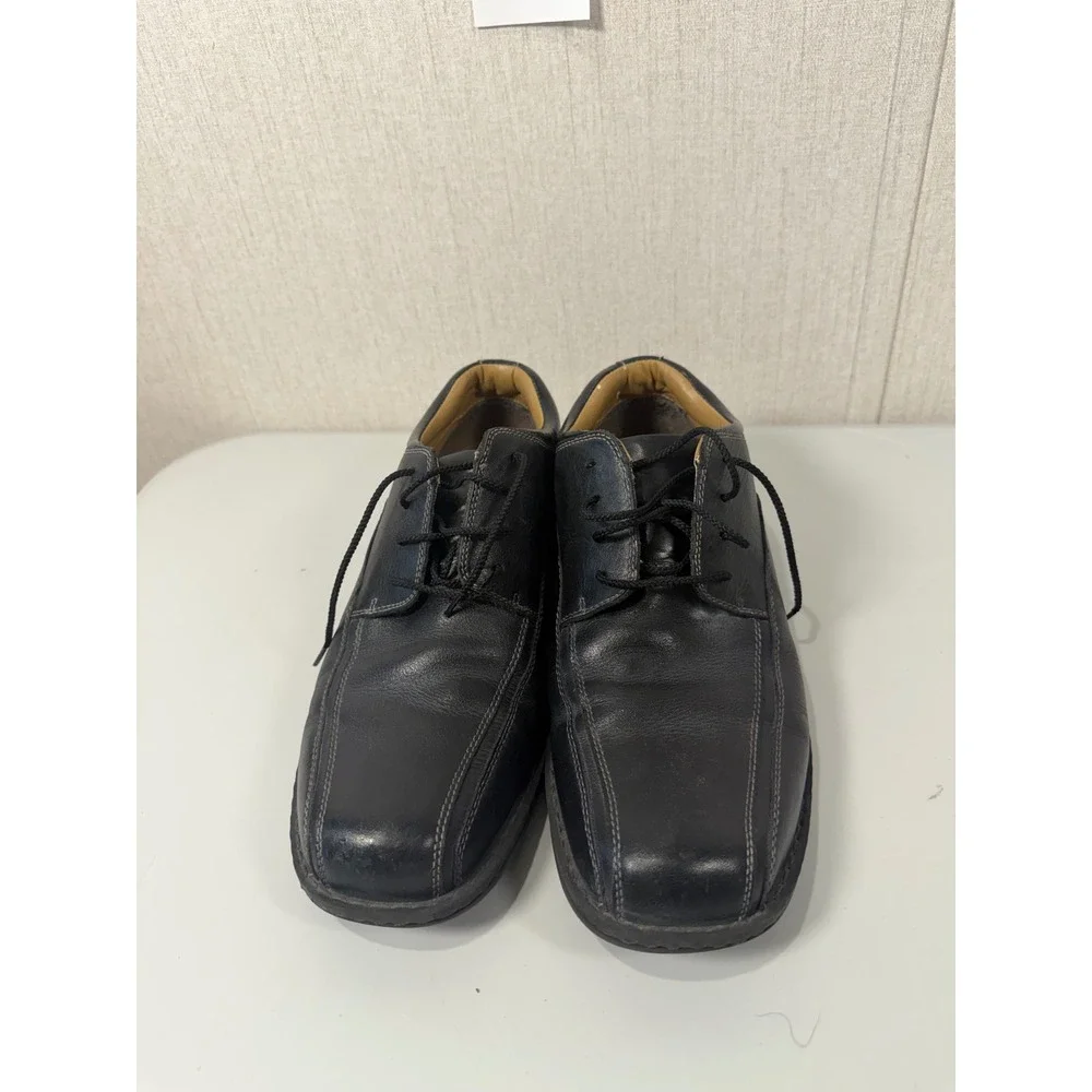 Dockers Mens Black Leather Oxford Square Toe Lace Up Dress Shoes 10.5M 90-29024